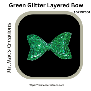 Green Glitter Layered Bow