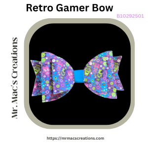 ✨ Retro Gamer Bow – Playful Pixels in Style! 🎮