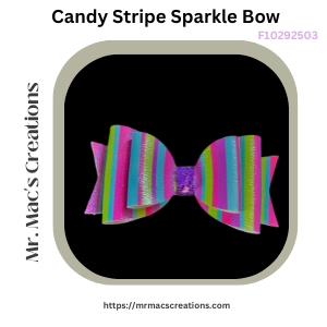 Candy Stripe Sparkle Bow
