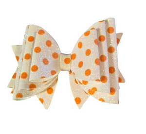 Dazzling Orange Polka Dot Bow