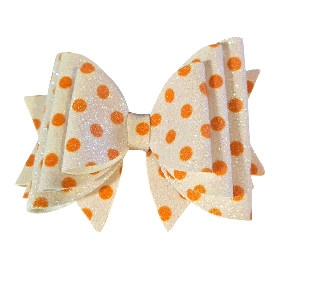 Dazzling Orange Polka Dot Bow